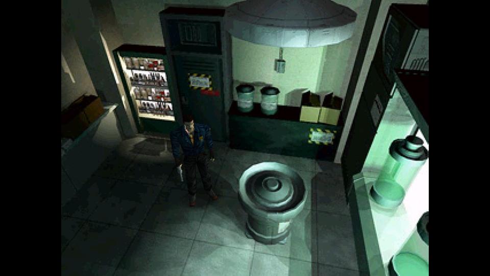 Chris Redfield in an Umbrella laboratory.