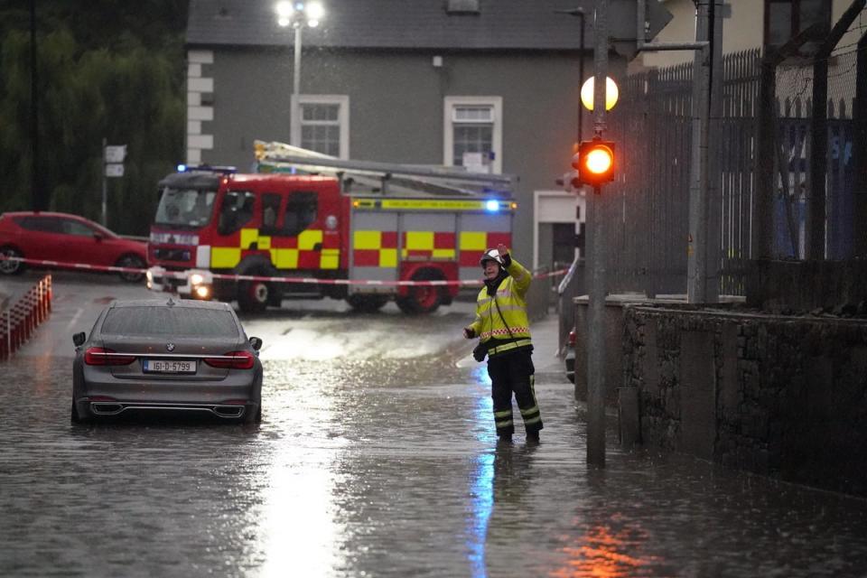 Localised flooding in Tullow, Co Carlow (Niall Carson/PA) (PA Wire)