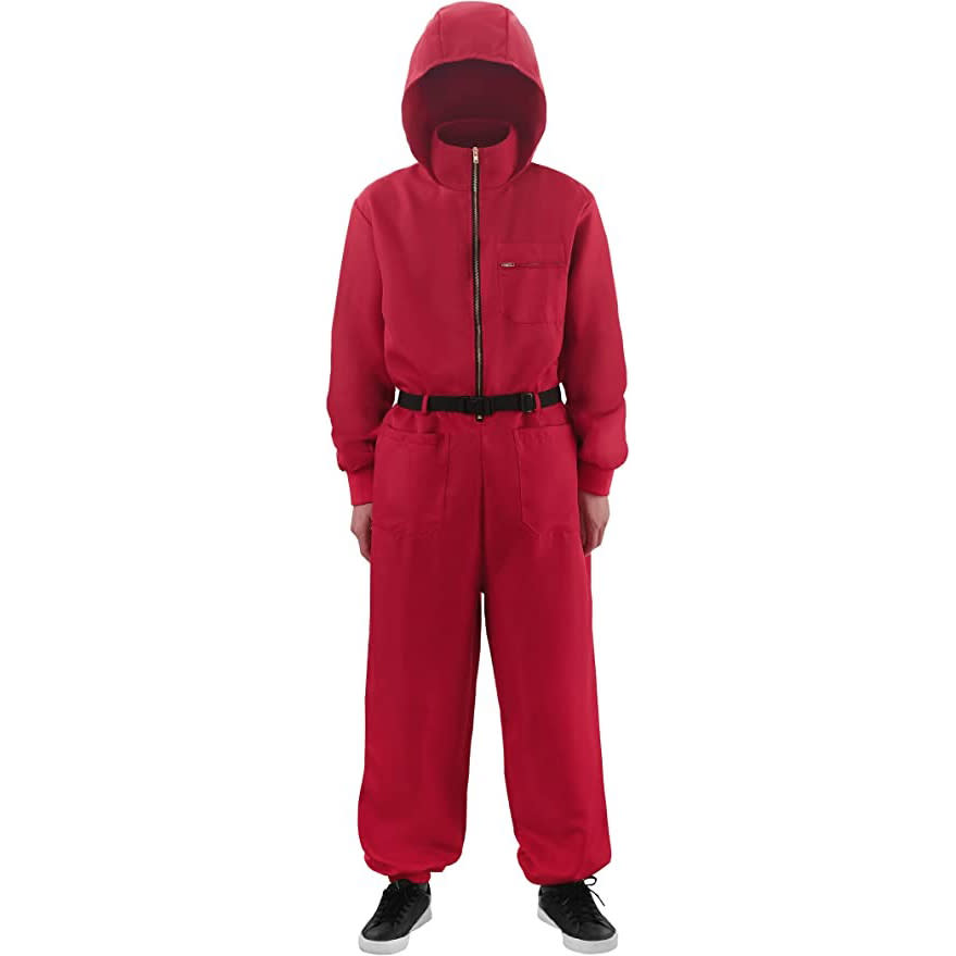 red squid game jumpsuit, scary halloween costumes