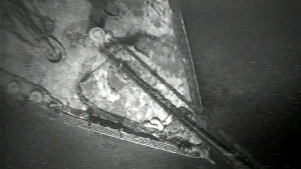 PHOTO: In this screen grab from a video released by the Woods Hole Oceanographic Institution, the Titanic is seen in rare footage. (Woods Hold Oceanographic Institution)