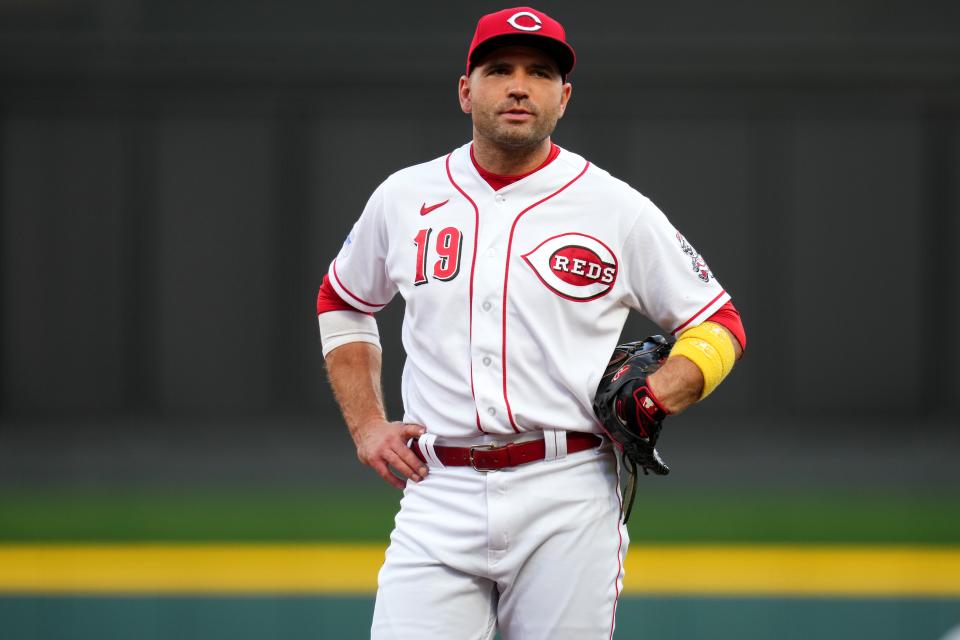 Free-agent first baseman Joey Votto is getting serious (kind of) in his pleas to MLB teams.