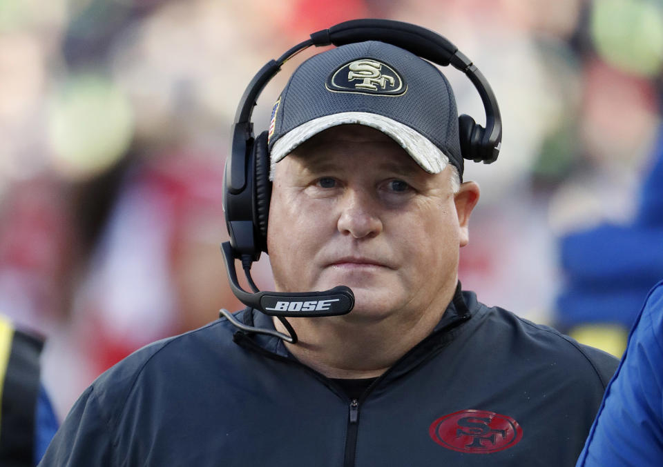After being let go by San Francisco after just one season, Chip Kelly is currently serving as an analyst for ESPN. (AP)