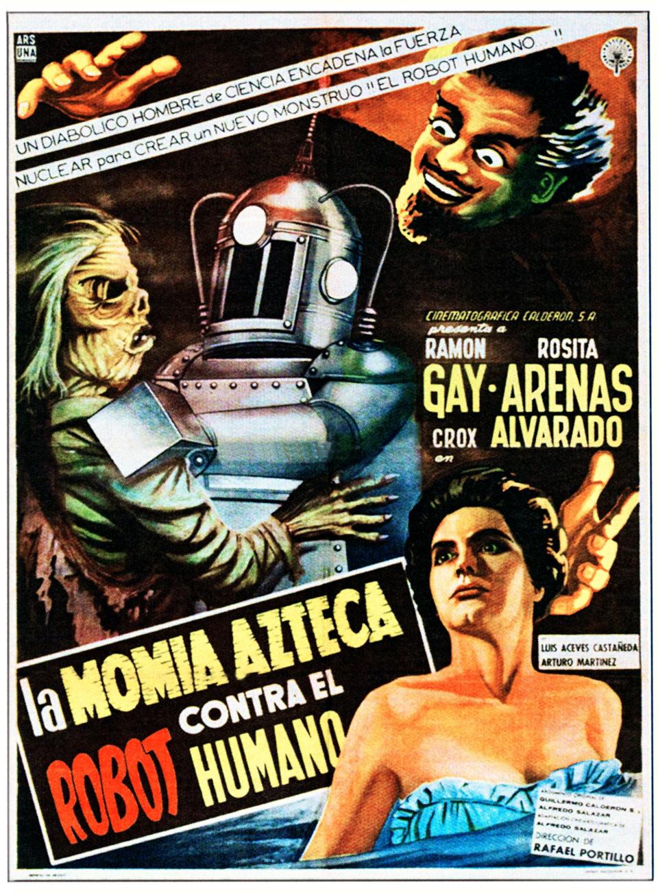 Poster de 'LA MOMIA AZTECA CONTRA EL ROBOT HUMANO'. (Photo by LMPC via Getty Images)