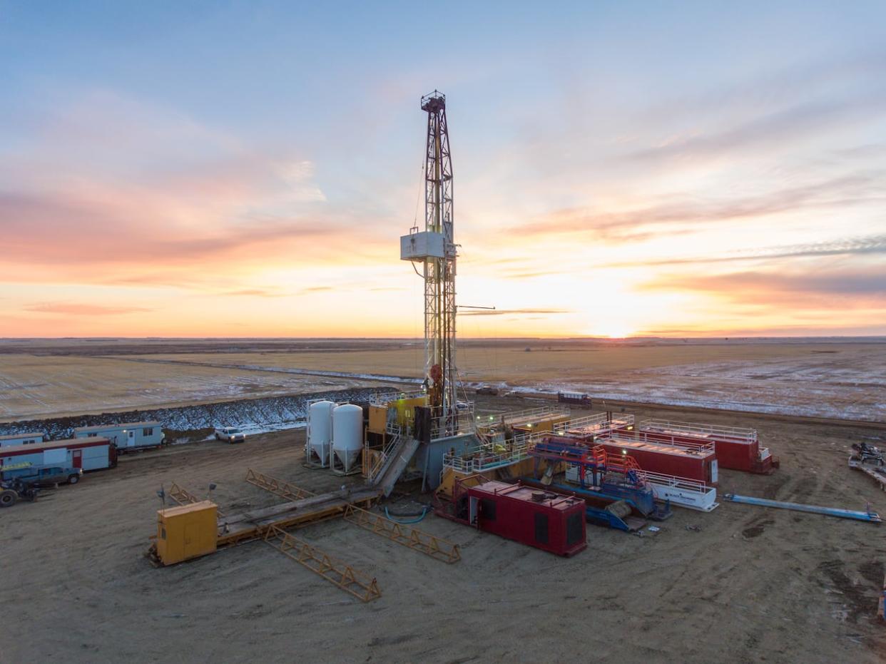 A $50-million geothermal power plant under construction near Estevan, Sask. Alberta is hoping to use its oil and gas industry's experience with drilling to aid in the advancement of geothermal technologies. (Submitted by Exergy - image credit)