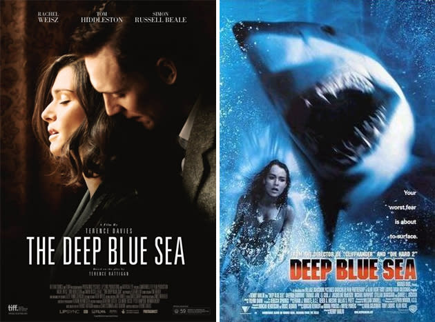 <b>The Deep Blue Sea (2011) / Deep Blue Sea (1999)</b><br><br> This week’s DVD release of ‘The Deep Blue Sea’ starring Rachel Weisz could cause confusion at the tills if punters accidentally buy the 1999 version. Unobservant movie fans will expect a tale of a judge’s wife caught in a self-destructive love affair with a Royal Air Force pilot. What they might get is clever sharks, gallons of blood and many, many plot holes. You’ve been warned.