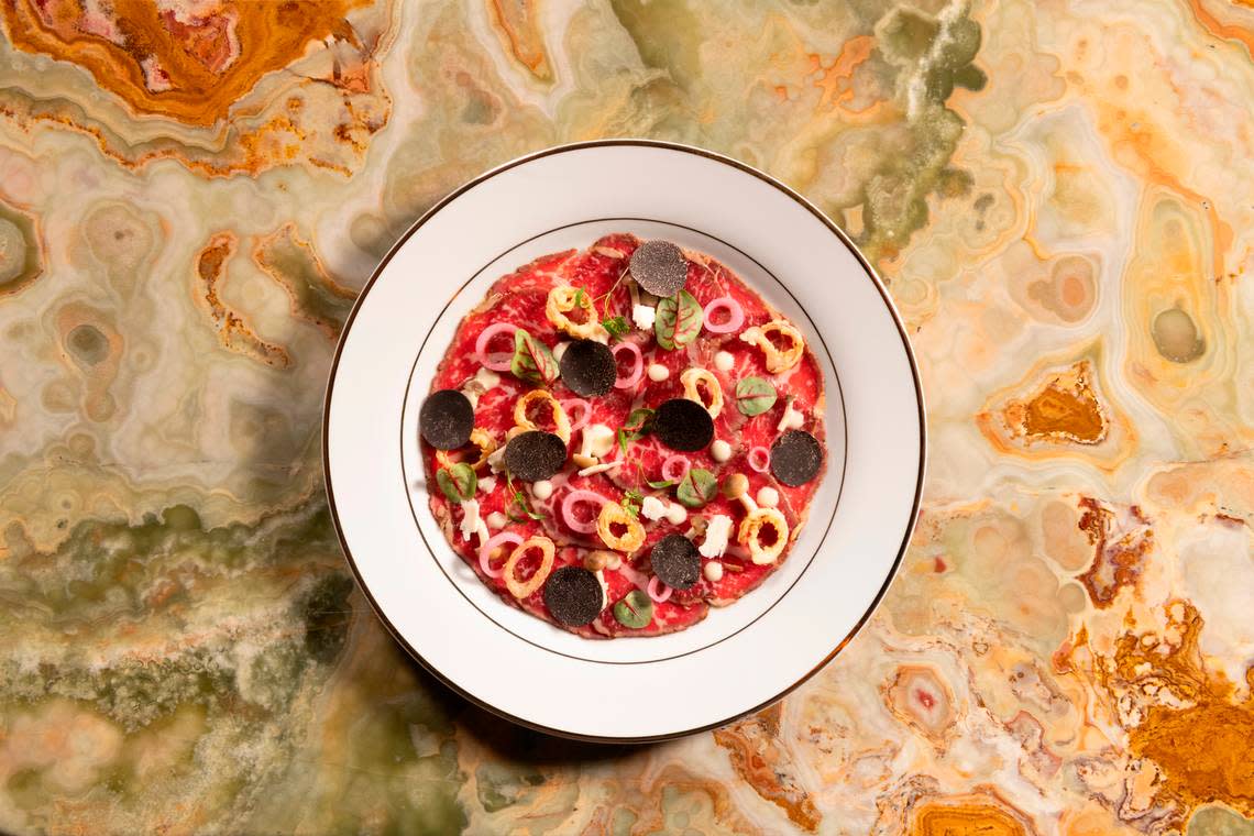 Wagyu carpaccio at Delilah, the new restaurant and supper club from Los Angeles now open in Miami.