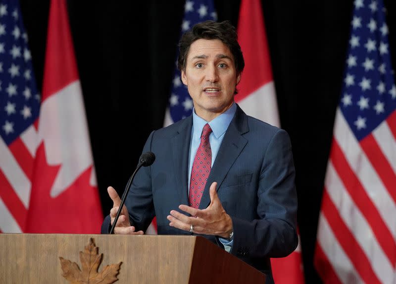 U.S. President Biden and Canadian PM Trudeau hold a joint news conference, in Ottawa