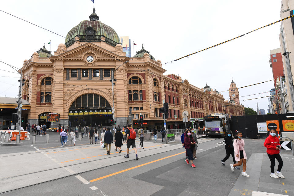 General view outside of Flinders Street Station in Melbourne.