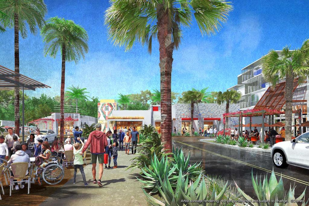 A rendering of a town center planned for Disney's Cotino community in Rancho Mirage.