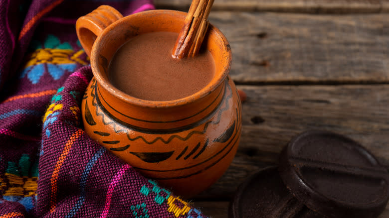 Mexican hot cocoa with blanket