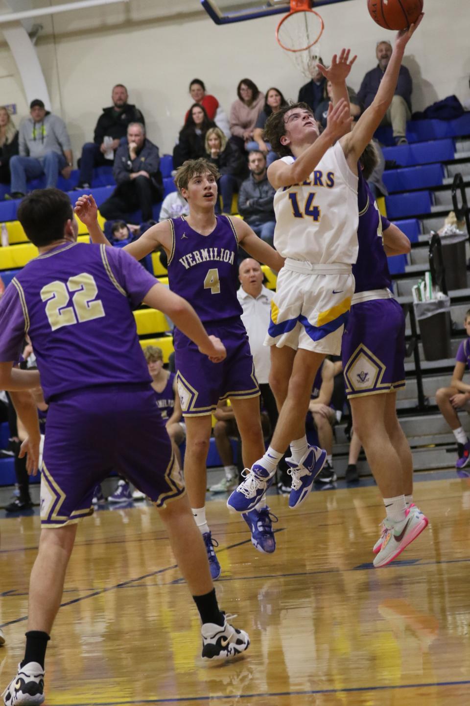 Clyde's Brennan Wilson puts up a shot.