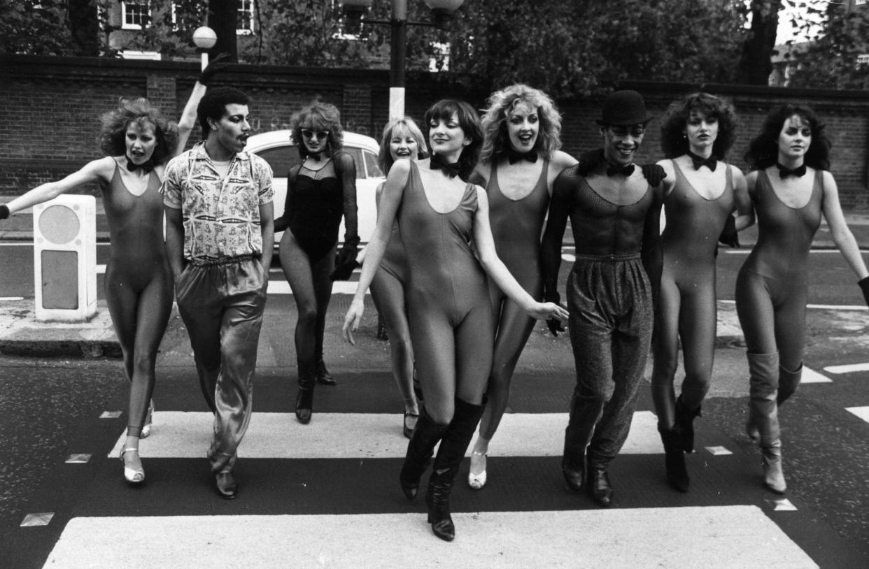 24th October 1978:  Dance group Hot Gossip, who will be appearing regularly on former Radio One DJ Kenny Everett's weekly television comedy programme.  (Photo by M. Fresco/Evening Standard/Getty Images)