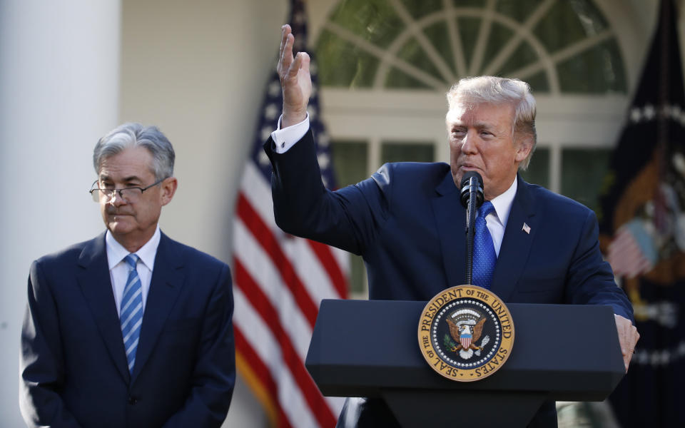 President Donald Trump announces Federal Reserve board member Jerome Powell as his nominee for the next chair of the Federal Reserve in the Rose Garden of the White House in Washington, Thursday, Nov. 2, 2017. (AP Photo/Alex Brandon)