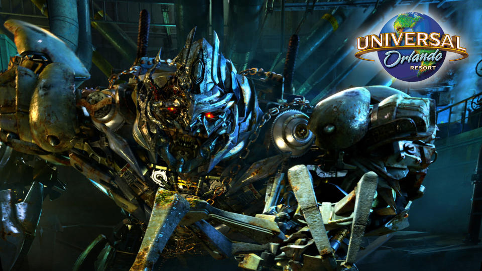 This photo illustration released by Universal Orlando Resort shows an image promoting the Transformers: The Ride, an attraction that will officially open on June 20, 2013 at Universal Studios Florida. (AP Photo/Universal Orlando Resort via PR Newswire)