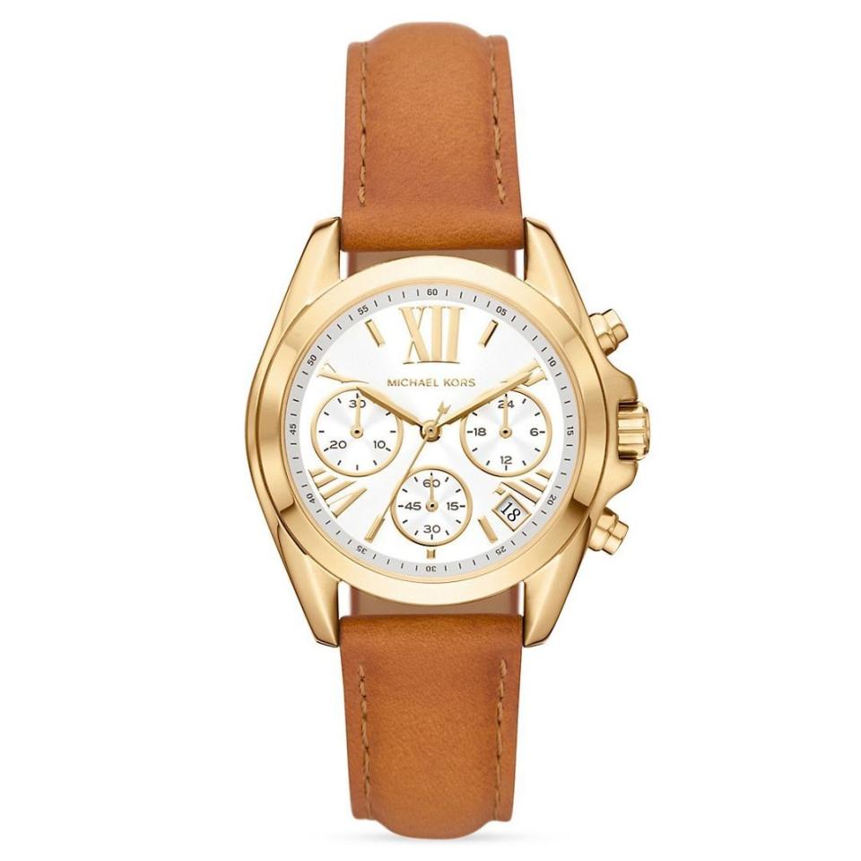 4) Bradshaw Goldtone Stainless Steel & Leather Chronograph Watch