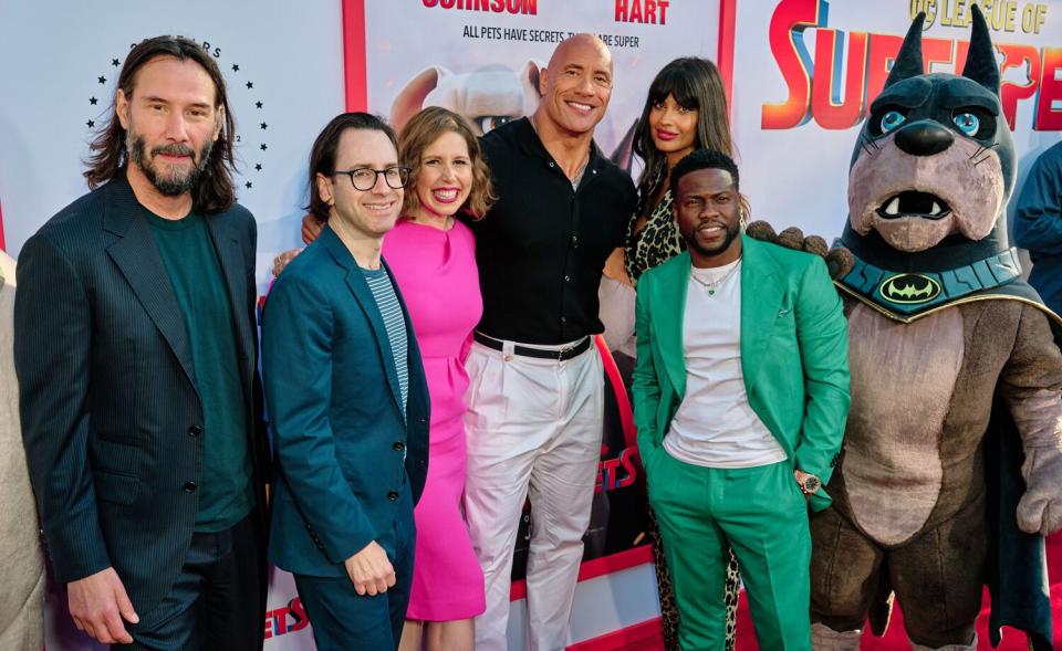 Keanu Reeves, Jared Stern, Vanessa Bayer, Dwayne Johnson, Kevin Hart and Jameela Jamil 'DC League of Super-Pets' film premiere