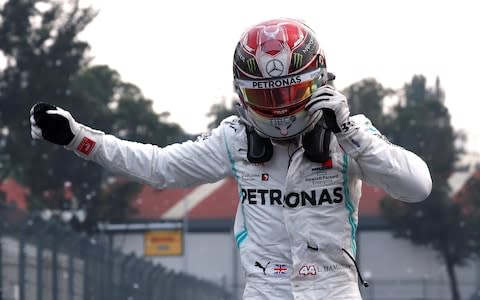 Hamilton celebrates another win - Credit: REUTERS