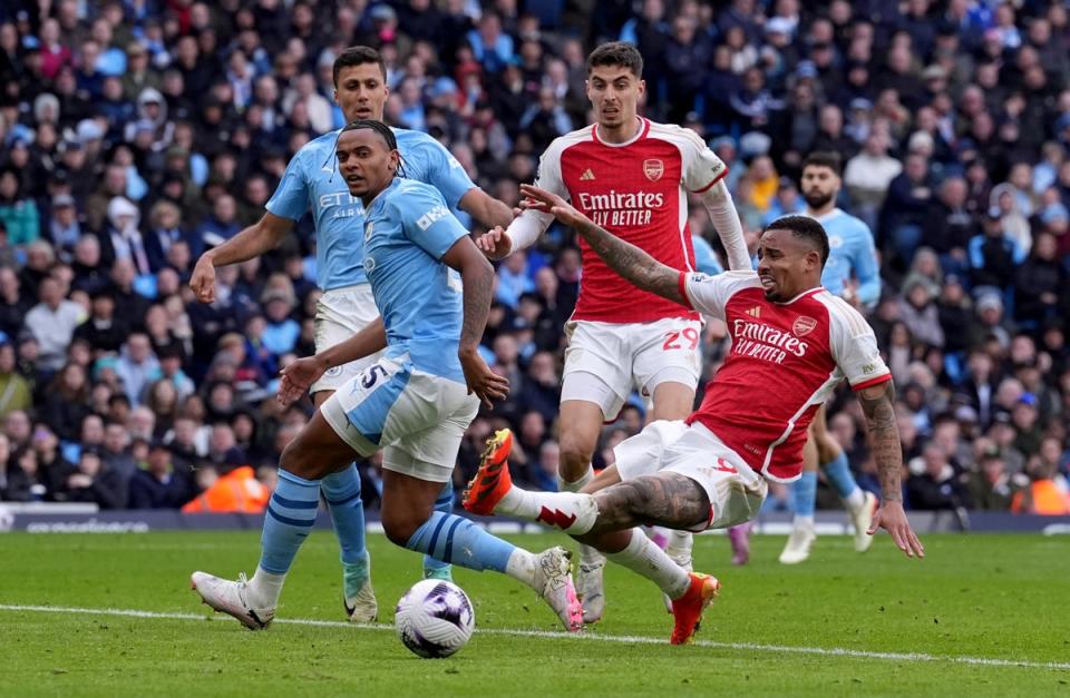 Gabriel Jesus created Arsenal’s best chances but was asked to play a thankless role at the top of the pitch (Martin Rickett/PA Wire)