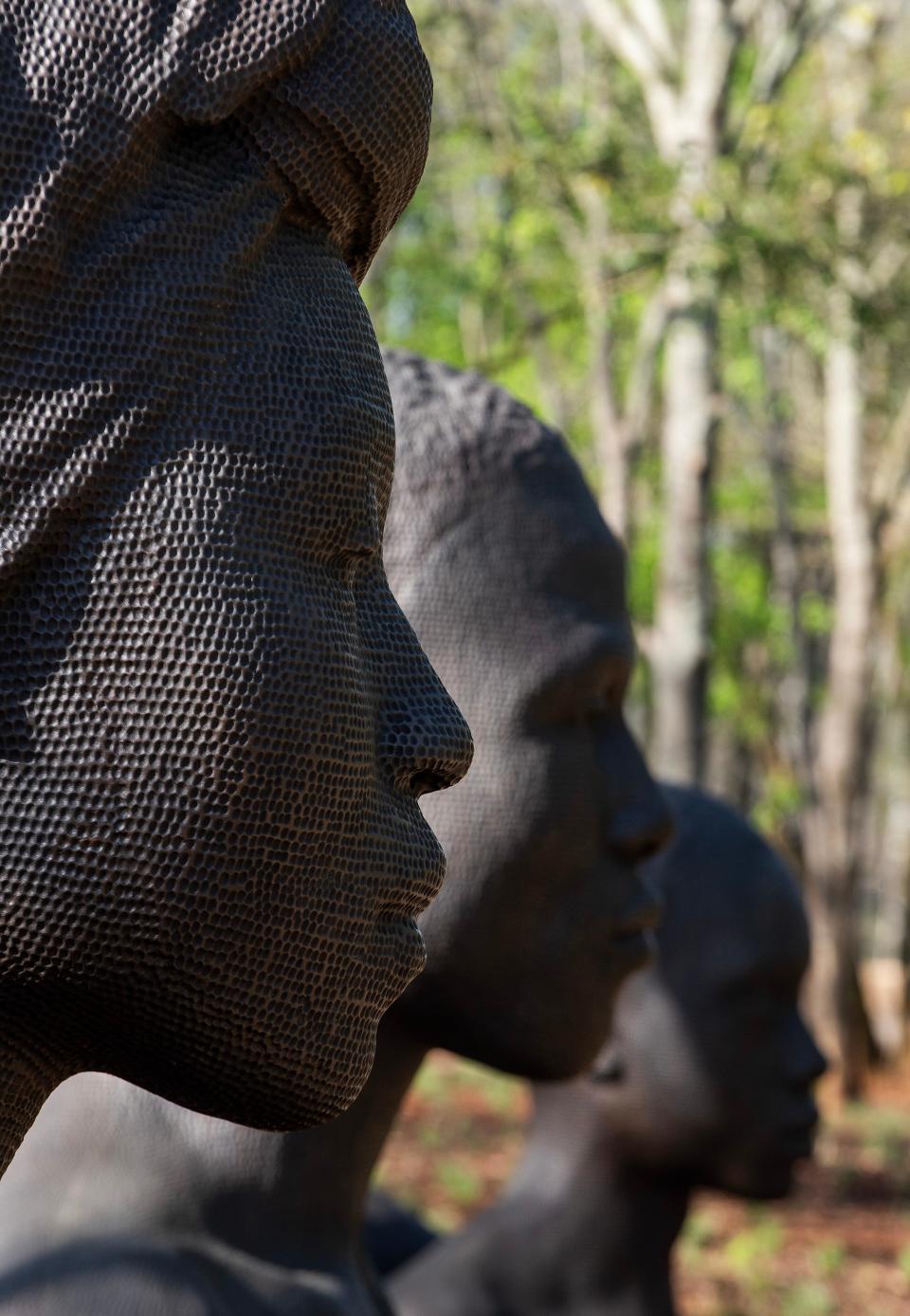 ‘Black Renaissance’, by Rayvenn D’Clark, the Equal Justice Initiative’s Freedom Monument Sculpture Park in Montgomery, Ala., on Tuesday March 12, 2024.