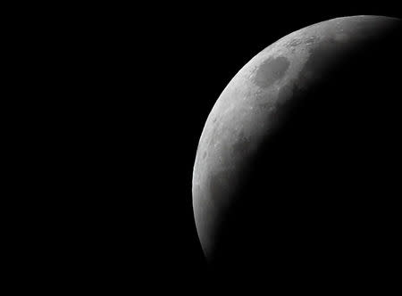 The Moon is seen during a total lunar eclipse, known as the "Super Blood Wolf Moon", in Mexico City, Mexico, January 20, 2019.REUTERS/Henry Romero