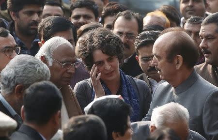 Priyanka Gandhi Vadra, daughter of India’s main opposition Congress party president Sonia Gandhi (unseen), arrives at a court in New Delhi, India, December 19, 2015. REUTERS/Adnan Abidi