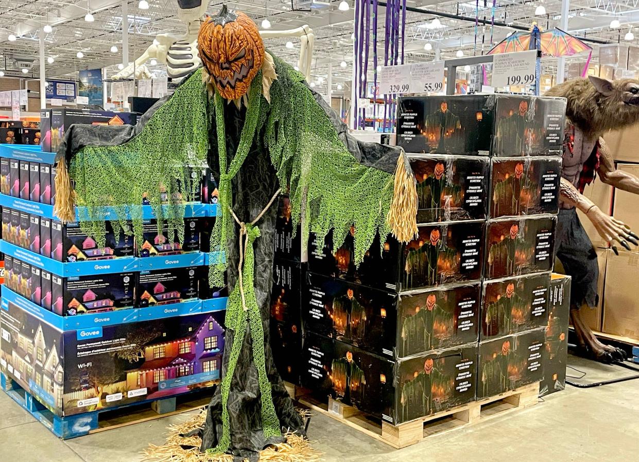 Big Halloween displays are already greeting customers at the Costco Wholesale on Southern Boulevard in Royal Palm Beach. Shoppers have been able to buy costumes for weeks even as back-to-school promotions took center stage for most major retailers.