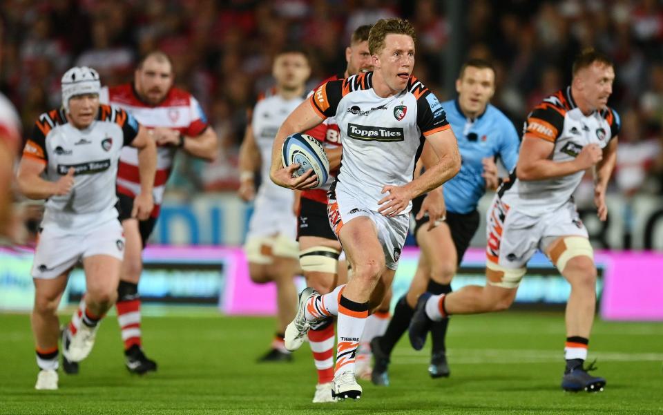 Harry Potter shows off his wizardry as the Leicester breaks through the Gloucester defence - GETTY IMAGES