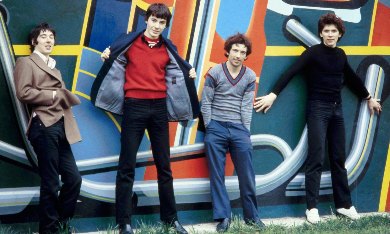 <span>Buzzcocks in 1977: (from left) Steve Diggle, John Maher, Pete Shelley, Steve Garvey. </span><span>Photograph: Fin Costello/Redferns</span>