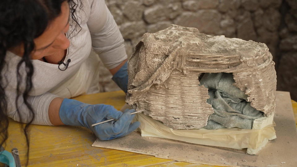 A basket recreated in plaster.  / Credit: CBS News