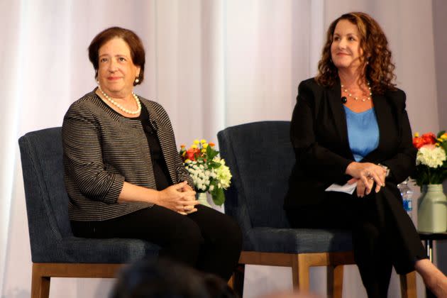 Supreme Court Justice Elena Kagan sits onstage for a panel at the 9th Circuit Judicial Conference with Misty Perry Isaacson, a bankruptcy lawyer and chair for the 9th Circuit Lawyer Representatives Coordinating Committee.