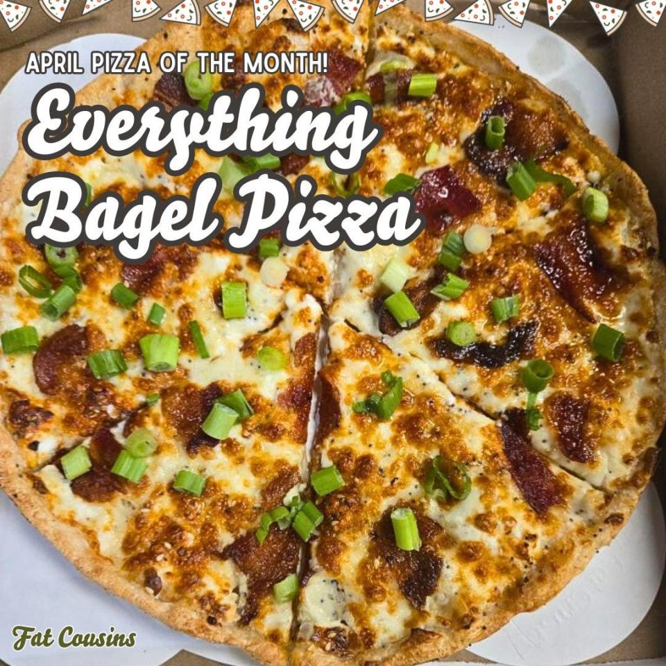 Try the pizza of the month at Fat Cousins.