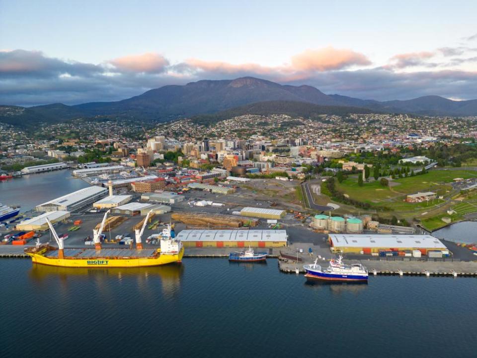 Macquarie Point in Hobart, the site of the proposed new stadium.