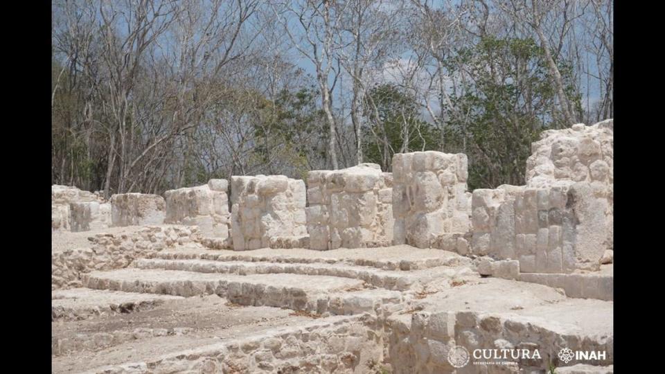 A close-up view of the home during restoration work.