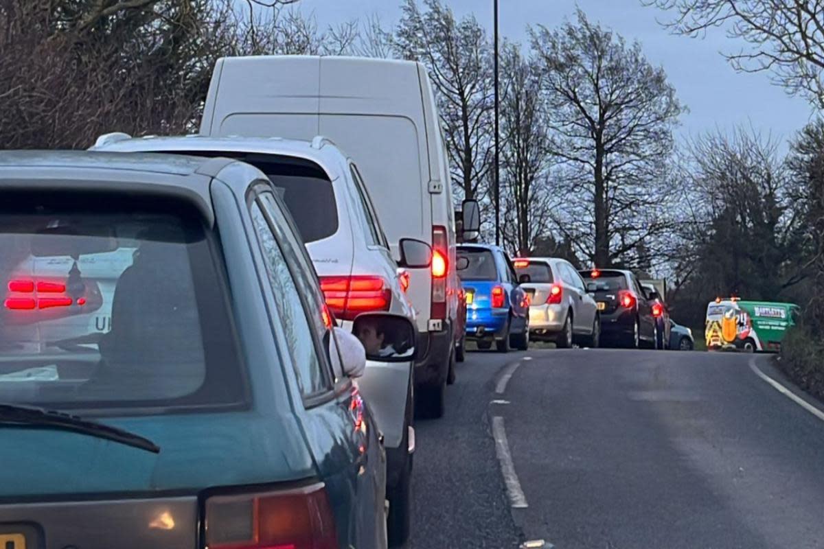 Tailbacks at Downend back in January. <i>(Image: Contributions)</i>
