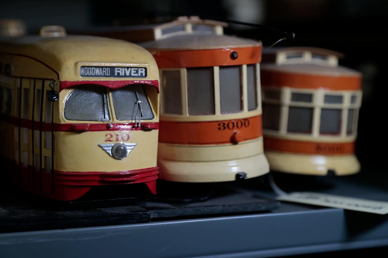 Models of various street cars are a small part of the large Detroit Historical Society’s Collections Resource Center in Detroit on Thursday, November 9, 2023. 
Between ships, cars, trolley and plans the Detroit Historical Society has well over 1,000 in storage.