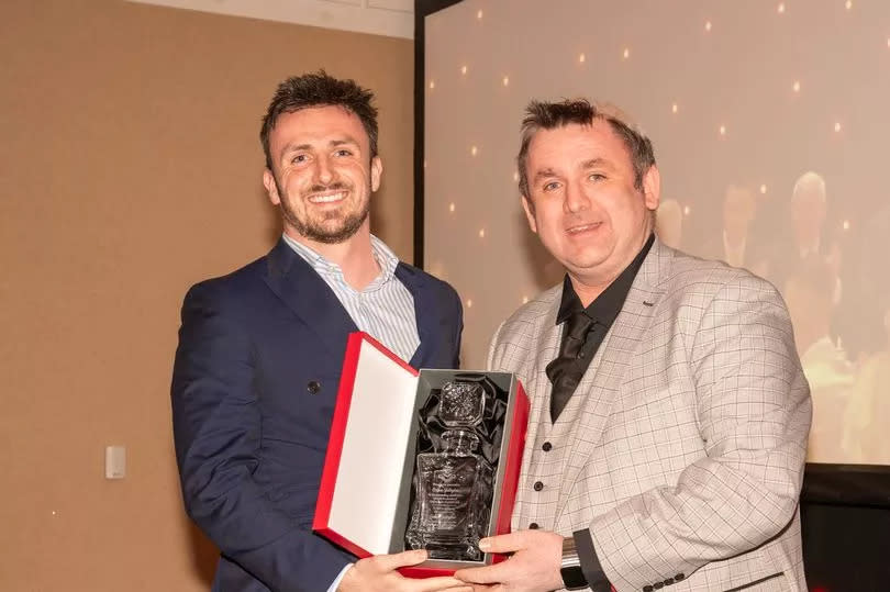 Striker Calum Gallagher was also inducted into the club's Hall of Fame on the evening