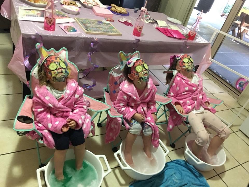 Tammy Dennis and her sisters, Cindy and Rebecca, posted pics of their incredible pamper party for their daughters on the Kmart Mum’s of Australia facebook page. Source: Supplied