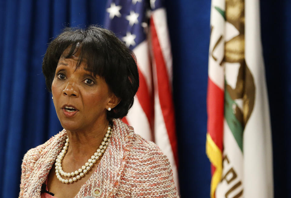 Los Angeles County District Attorney Jackie Lacey is facing two progressive challengers in Tuesday's primary race. (Photo: Mel Melcon via Getty Images)