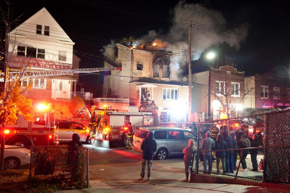 The house at 1237 67th Street in Dyker Heights was taken over by squatters who burned it down in November. Loudlabs News NYC