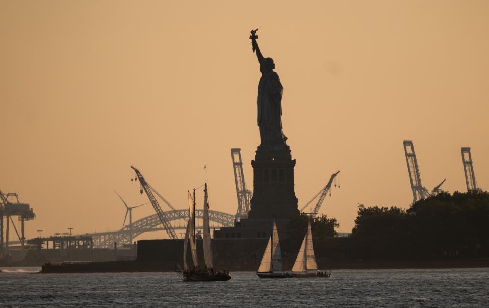 Statue of Liberty in New York Harbor on Sept. 6, 2023, in New York City.