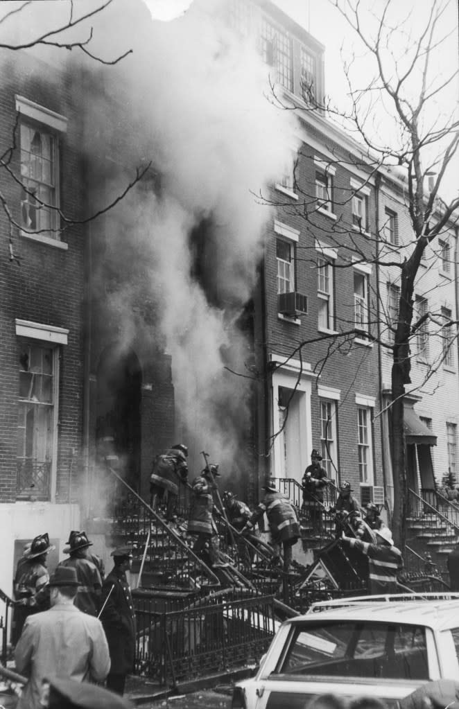 The force of the detonation blew off the home’s facade. Getty Images