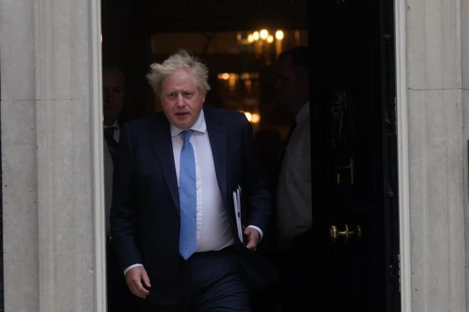 Prime Minister Boris Johnson leaving No 10 to address MPs (Victoria Jones/PA) (PA Wire)