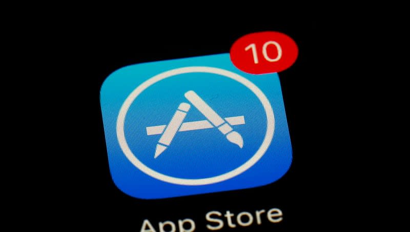 This March 19, 2018, file photo shows Apple's App Store app in Baltimore.