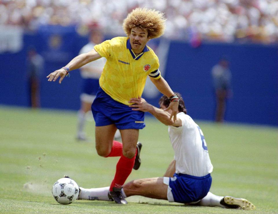 Carlos “El Pibe” Valderrama fue elegido en dos ocasiones como el Mejor futbolista de América (1987 y 1993). Foto: Simon Bruty/ALLSPORT.