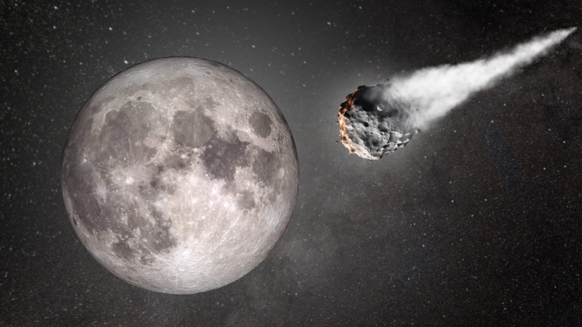 The moon’s thin atmosphere is made by constant meteorite bombardment