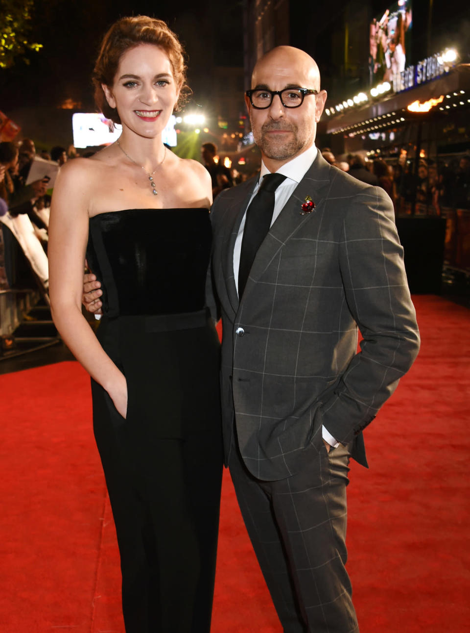 Felicity Blunt and Stanley Tucci at “The Hunger Games: Mockingjay - Part 2″ premiere in London.