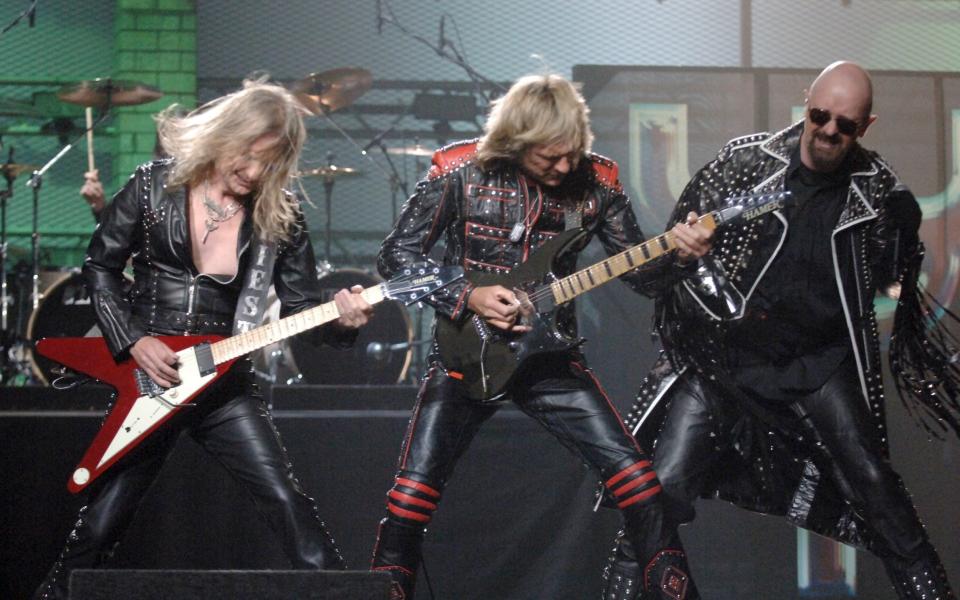 Halford with Judas Priest guitarists KK Downing, and Glenn Tipton (centre) - Getty
