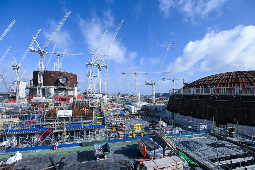 General view of construction work at the Hinkley Point C Nuclear Power Station construction site in Bridgwater, Somerset. Picture date: Thursday April 7, 2022 (Finnbarr Webster/PA) (PA Wire)