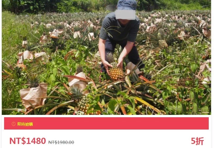 台東果農遭到不肖人士盜圖，該詐騙廣告企圖混淆消費者。（翻攝自網路）