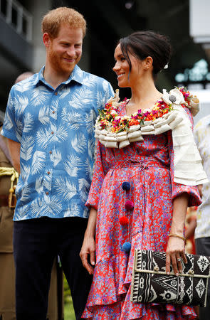 Britain's Prince Harry and Meghan, Duchess of Sussex, visit the University of the South Pacific in Suva, Fiji, October 24, 2018. REUTERS/Phil Noble/Pool